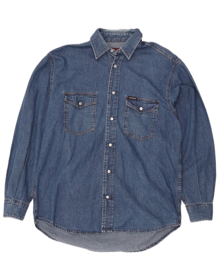 Męska koszula dżinsowa Carrera, rozmiar 39/40, średnia niebieska, bawełniana