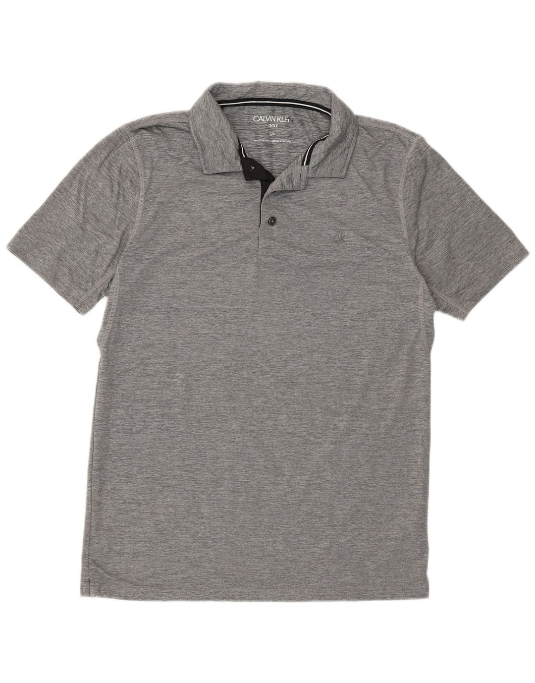 Męska koszulka polo do golfa Calvin Klein, mała, szara, nakrapiana, poliester