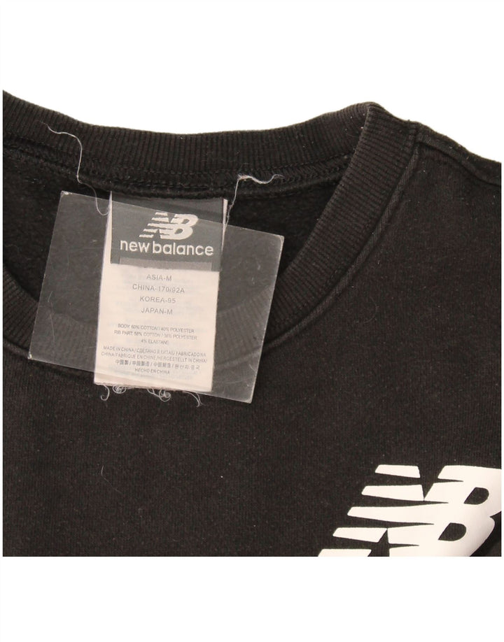 Męska bluza z grafiką New Balance, mała, czarna, bawełniana