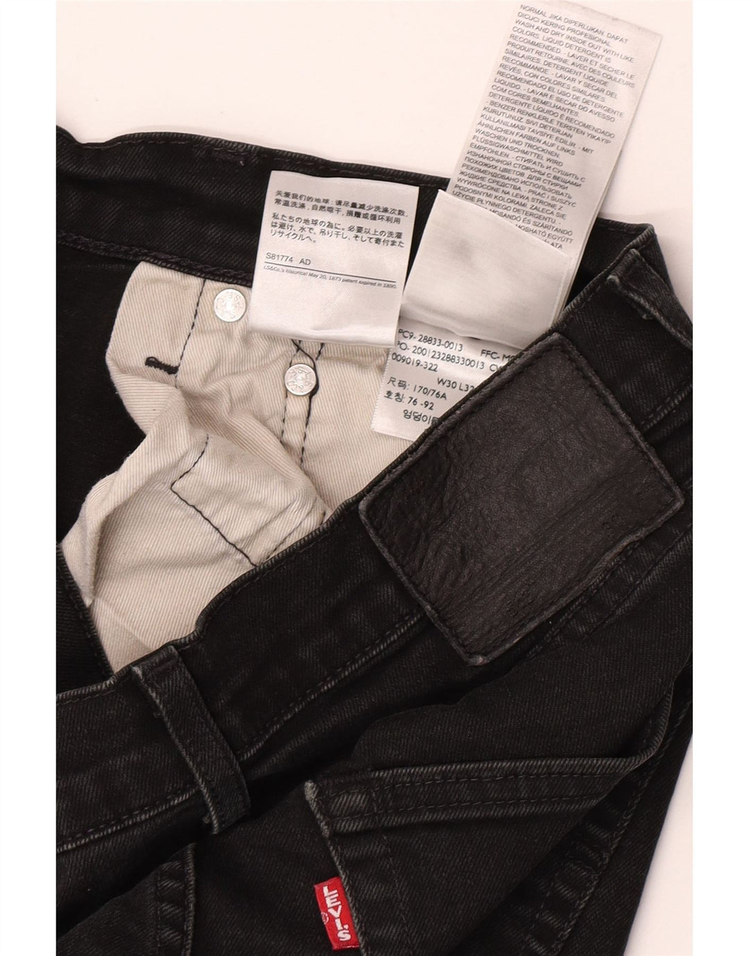 Męskie jeansy Levi's Skinny W30 L32 Czarna bawełna
