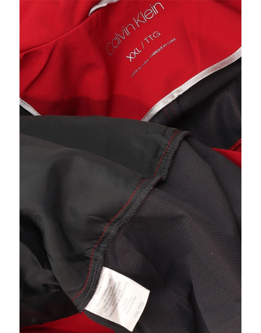 Damski płaszcz przeciwdeszczowy Calvin Klein UK 20 2XL Czerwony poliester