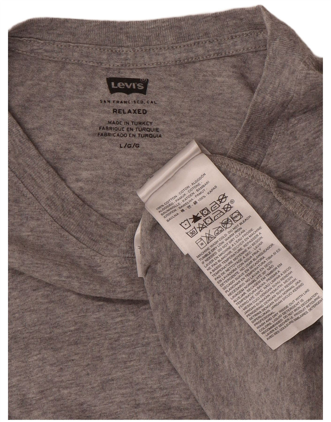Męski T-shirt Levi's o swobodnym kroju, duży, szary, bawełniany