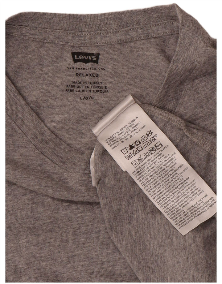 Męski T-shirt Levi's o swobodnym kroju, duży, szary, bawełniany