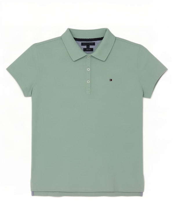 Damska koszulka polo Slim Fit Tommy Hilfiger UK 12 w kolorze średniego turkusu