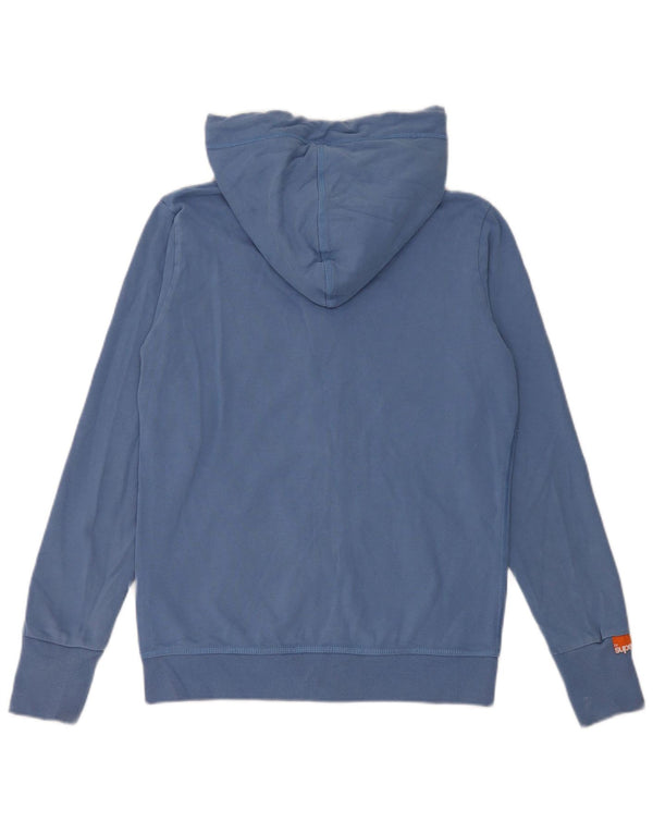 Damski sweter z kapturem i zamkiem Superdry UK 14, duży, niebieski, bawełniany