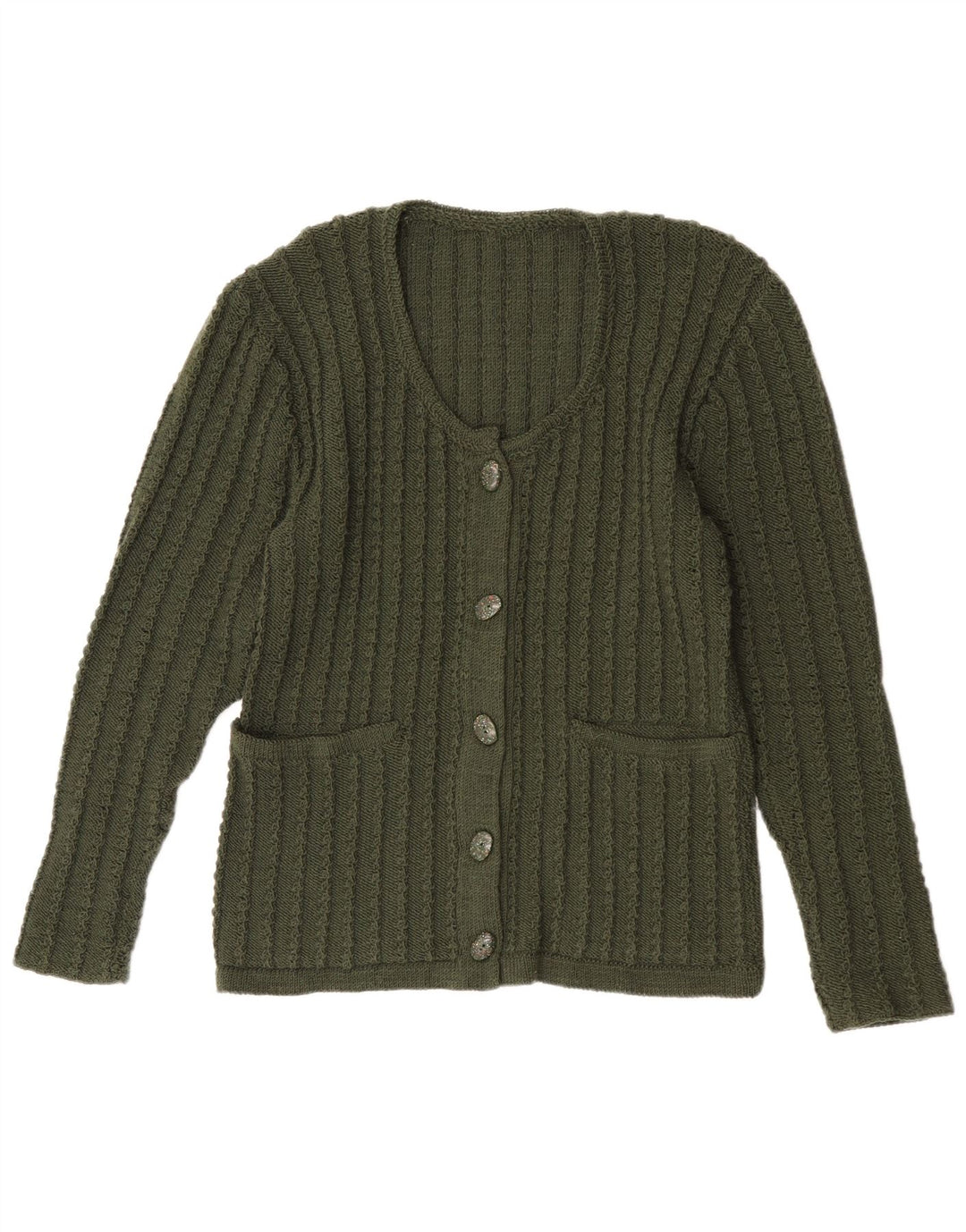 Sweter damski w stylu vintage, UK 14, średni zielony