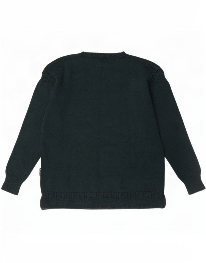 WoolOvers Męski sweter z okrągłym dekoltem XL, zielona wełna