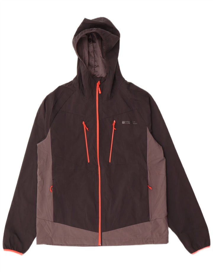 Męska kurtka przeciwdeszczowa z kapturem Mountain Warehouse UK 38 w kolorze średniej czerni