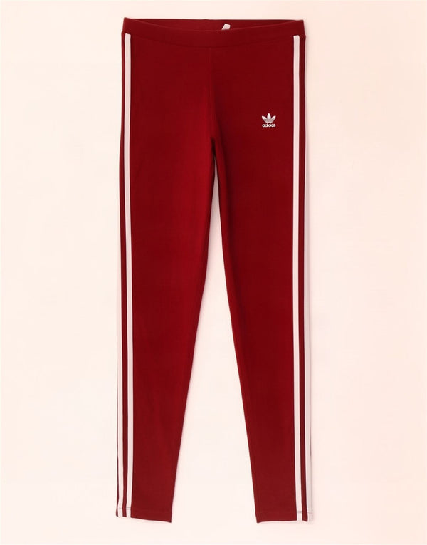Legginsy Damskie Adidas UK 10 Małe Bordowe Bawełniane