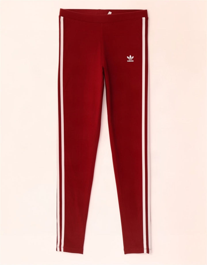 Legginsy Damskie Adidas UK 10 Małe Bordowe Bawełniane