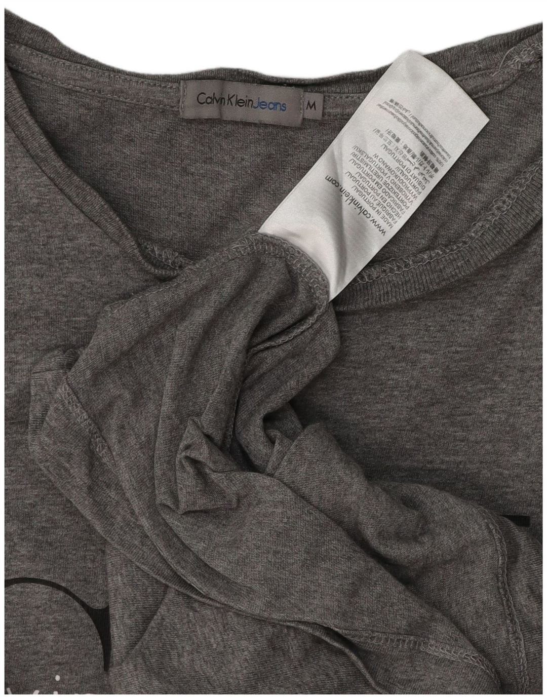 Damska koszulka graficzna Calvin Klein Jeans Top UK 14, średnia szara bawełna