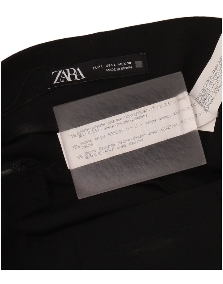 Damskie spodnie typu casual ZARA Bootcut, duże, czarne, z poliestru