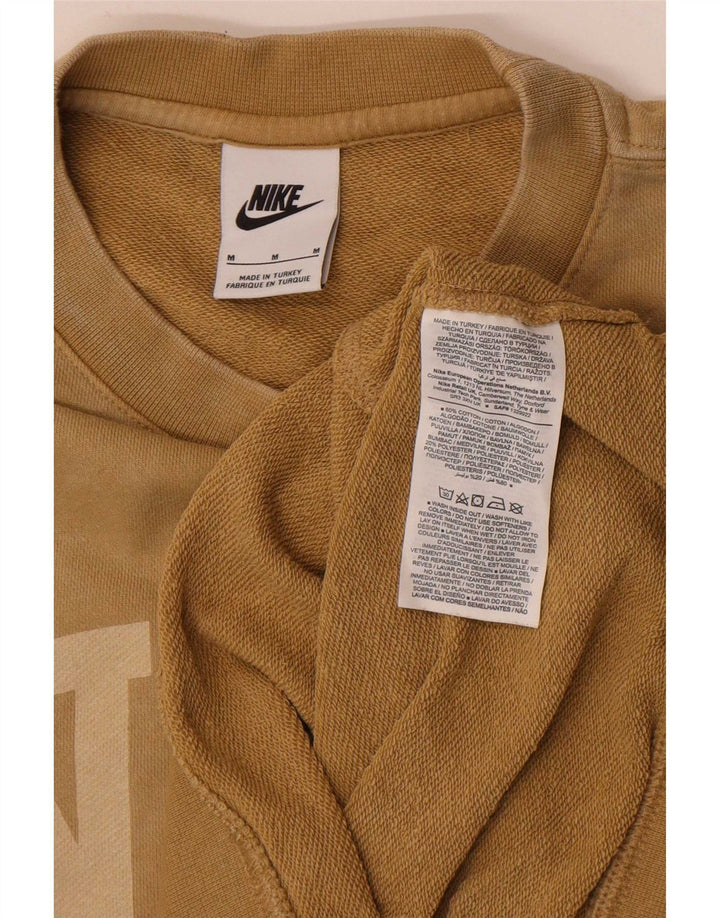 Męski sweter z grafiką Nike, średniobrązowy, bawełniany