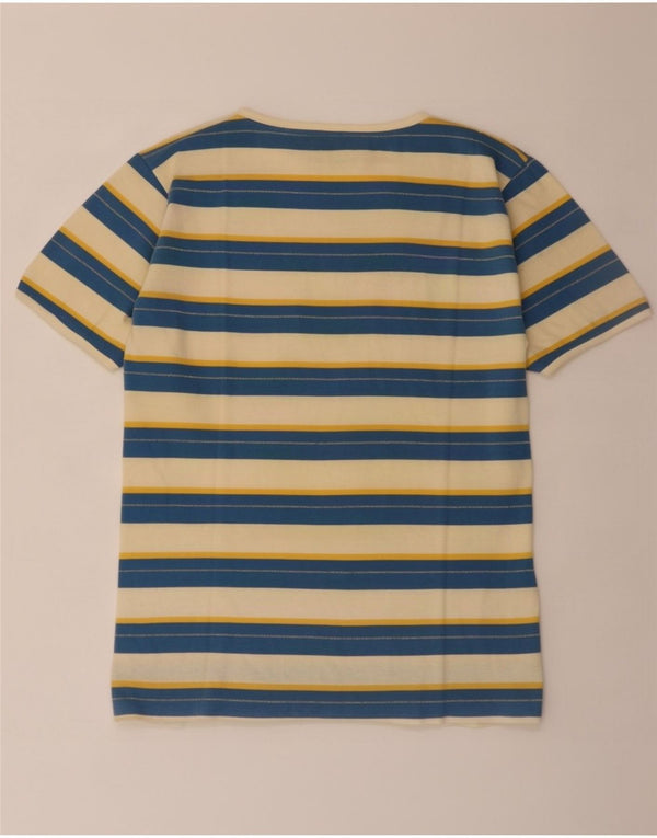 T-shirt damski Benetton Top UK 14, bawełna w średnie niebieskie paski