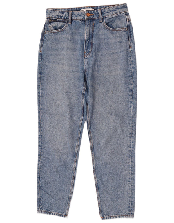 Damskie jeansy Zara z wysokim stanem, zwężane EU 38 Small W28 L28, niebieska bawełna