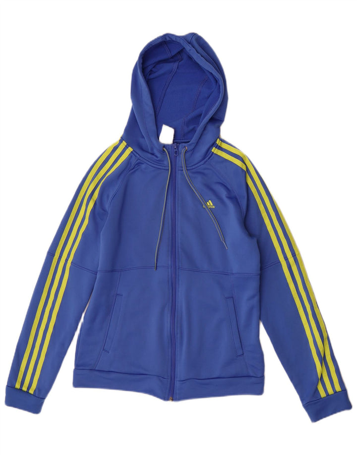 Damski sweter z kapturem i zamkiem błyskawicznym Adidas UK 8/10 Mały niebieski poliester