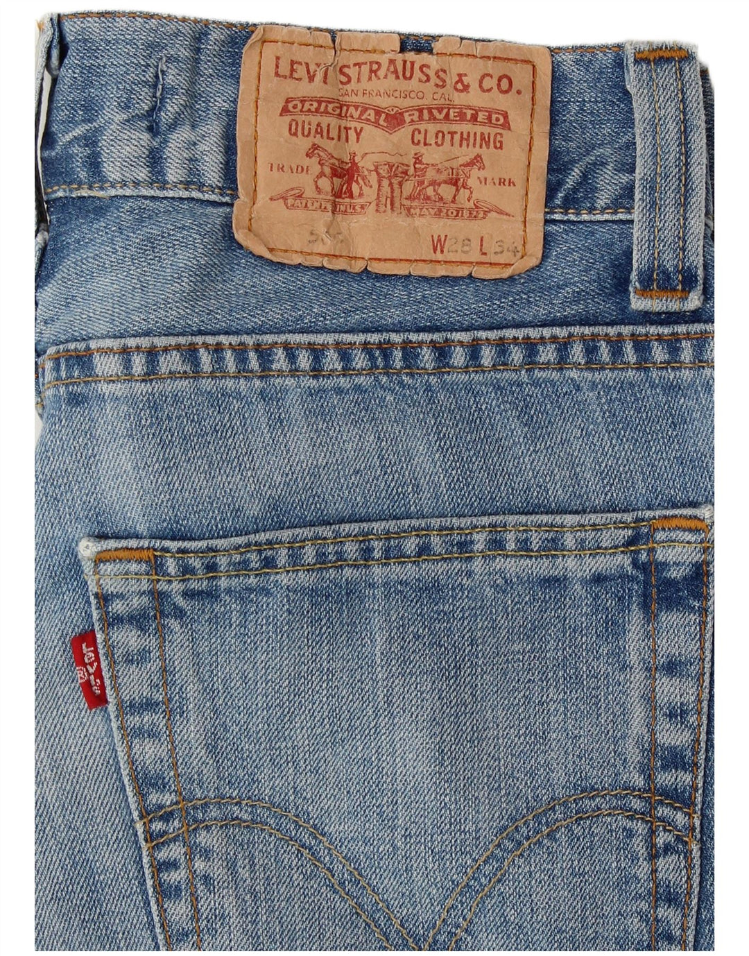 Damskie spodenki jeansowe LEVI'S 506 Standard Fit W28 Średni niebieski