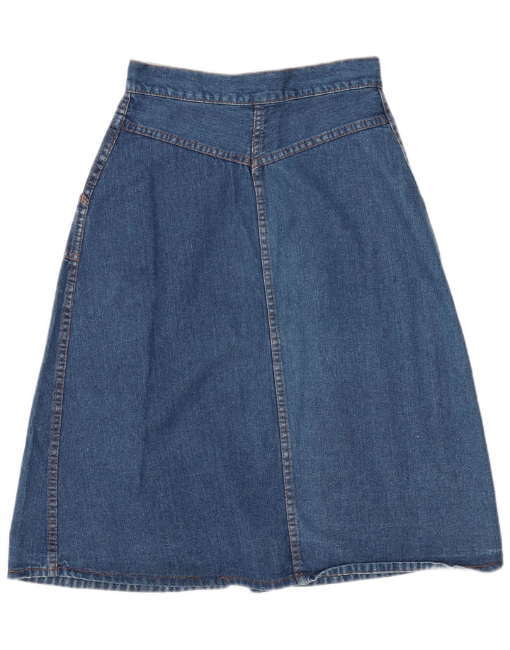 Vintage damska spódnica Maxi Denim o linii A W28 średni niebieski