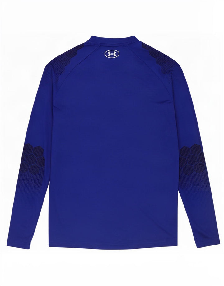 Męski top z długim rękawem Under Armour, średni niebieski w kropki, poliester