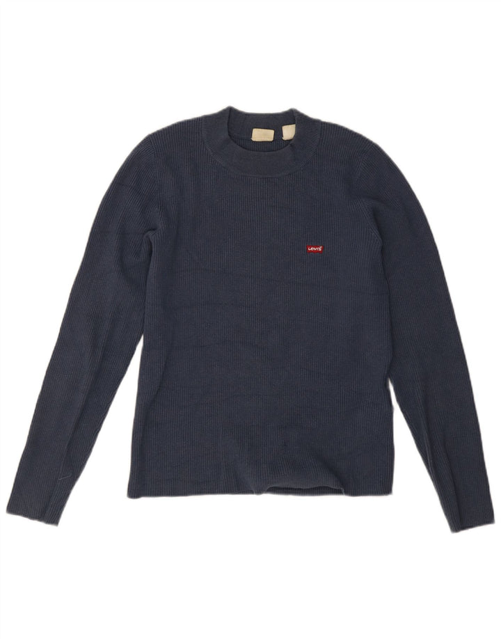 Damski top Levi's z długim rękawem UK 14, duży, granatowy, akrylowy