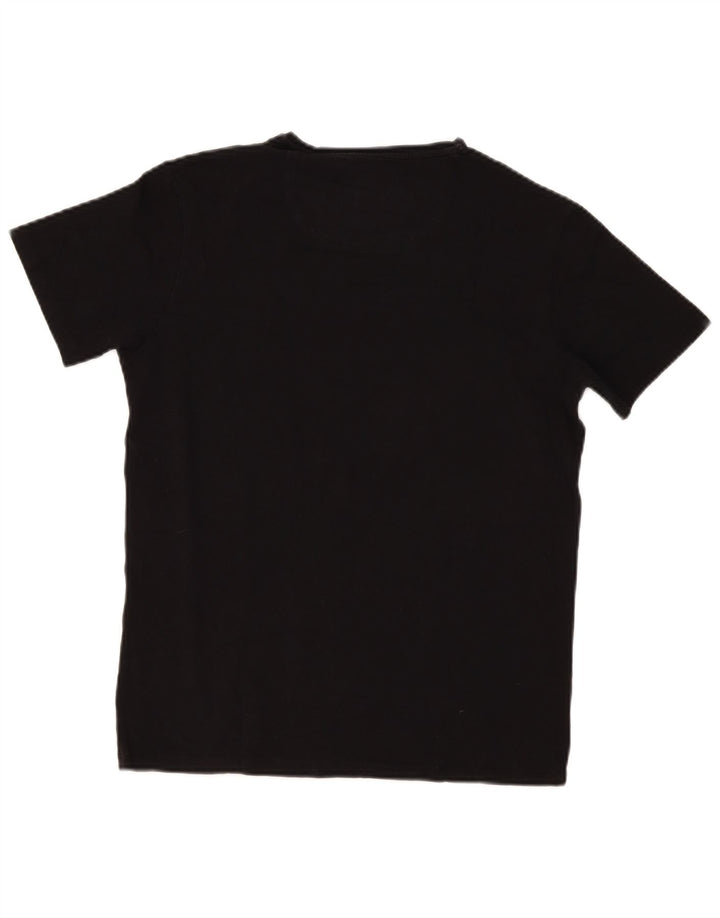 Męska koszulka slim fit z krótkim rękawem Massimo Dutti, średnia czarna