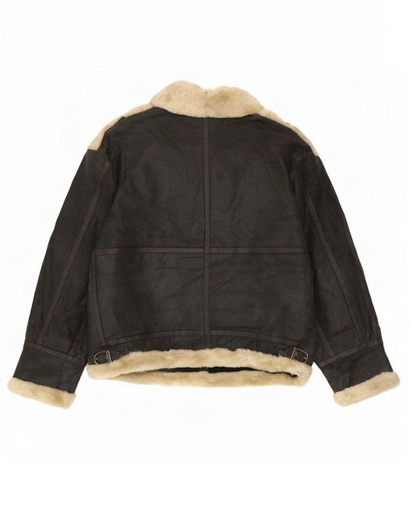 Męska kurtka Shearling Quebec UK 42 XL Czarna skóra