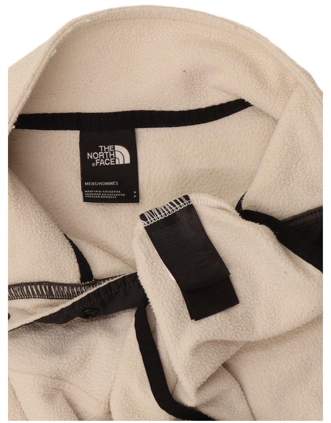 Męski sweter polarowy The North Face zapinany na guziki, mały, biały, poliestrowy