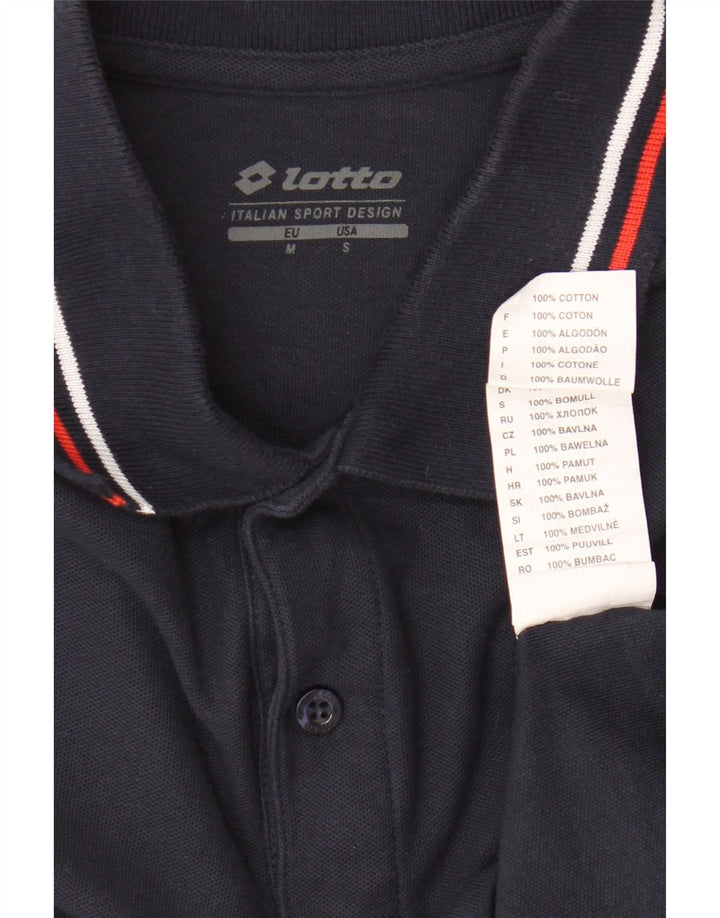 Męska koszulka polo Lotto, średnia, granatowa, bawełniana