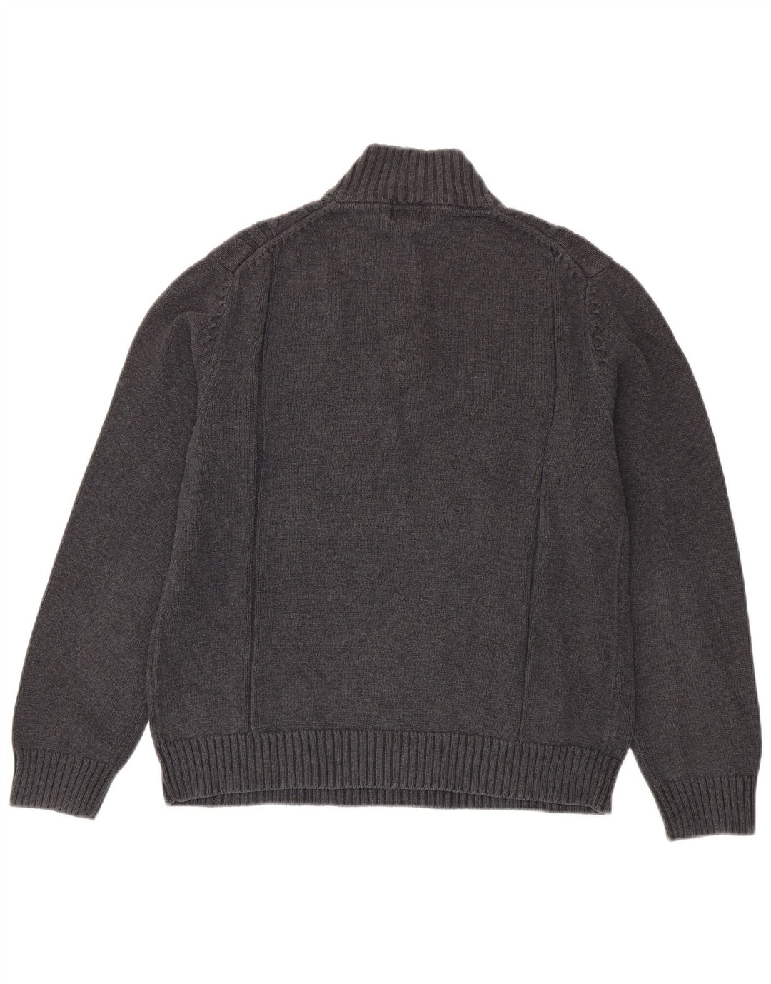 CALVIN KLEIN Męski sweter zapinany na zamek, średnioszary, bawełniany