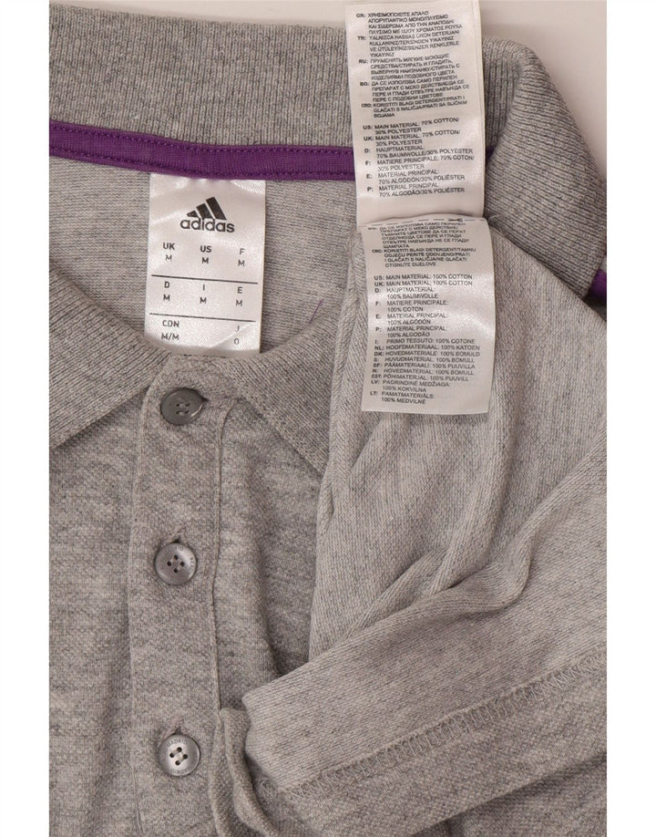 Męska koszulka polo ADIDAS Real Madryt, średnioszara, bawełniana