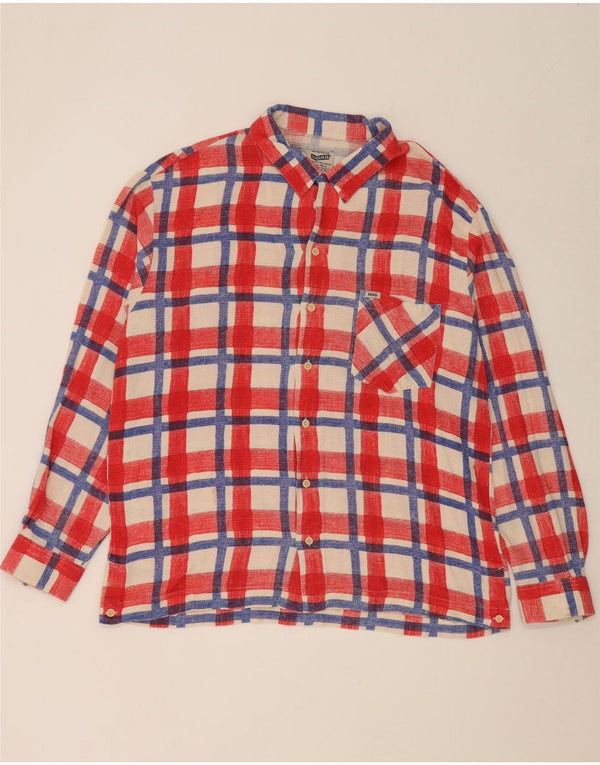 Gas Mens Shirt XL Red Check Cotton