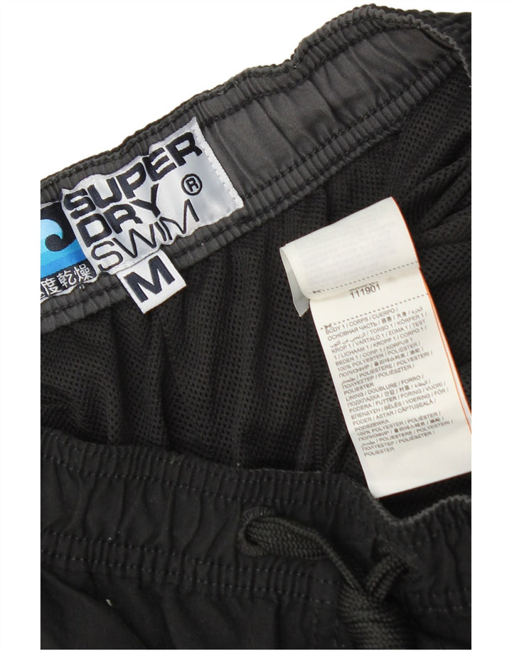 Męskie spodenki kąpielowe Superdry z grafiką, średni czarny poliester