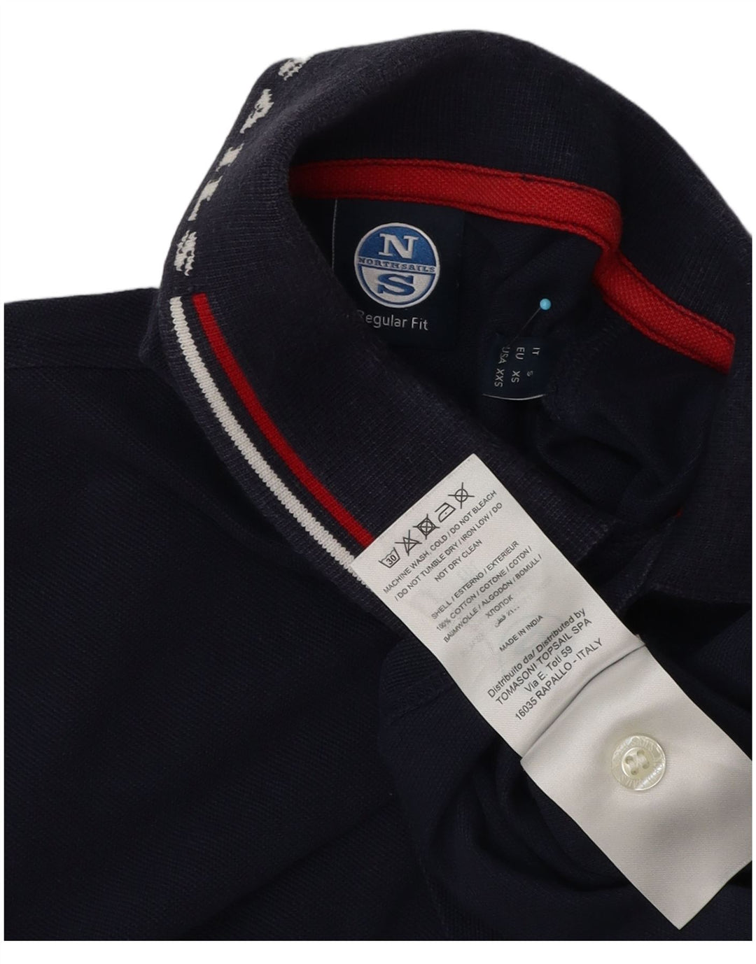 Męska koszulka polo North Sails z grafiką o regularnym kroju, mała, granatowa, bawełniana