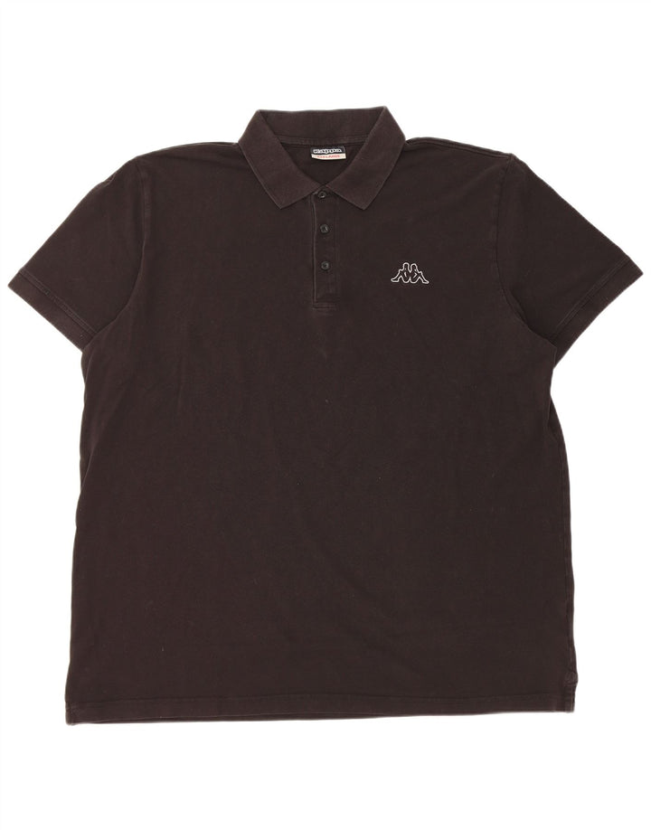 Męska koszulka polo Kappa 3XL, czarna, bawełniana