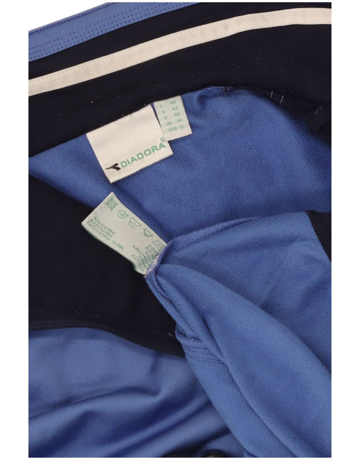 Damska bluza dresowa typu oversize Diadora UK 14, duża niebieska, z blokami kolorów