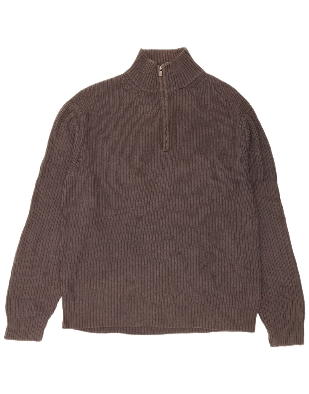 CALVIN KLEIN Męski sweter zapinany na zamek, duży, szary, bawełniany
