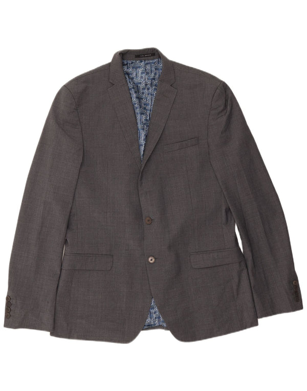 Ted Baker Męska marynarka slim fit zapinana na 2 guziki, UK 42 XL, szara wełna