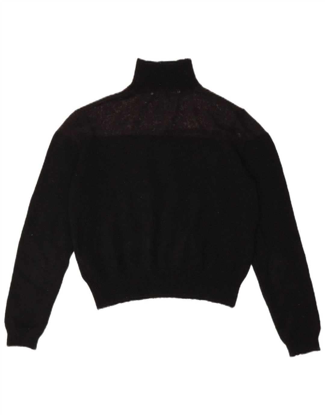 Damski sweter Zara z okrągłym dekoltem, UK 10, mały, czarny poliester