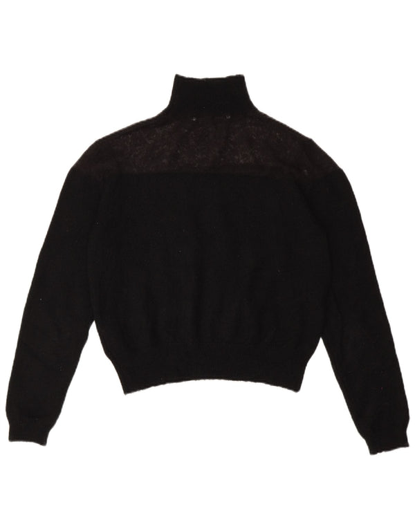 Damski sweter Zara z okrągłym dekoltem, UK 10, mały, czarny poliester