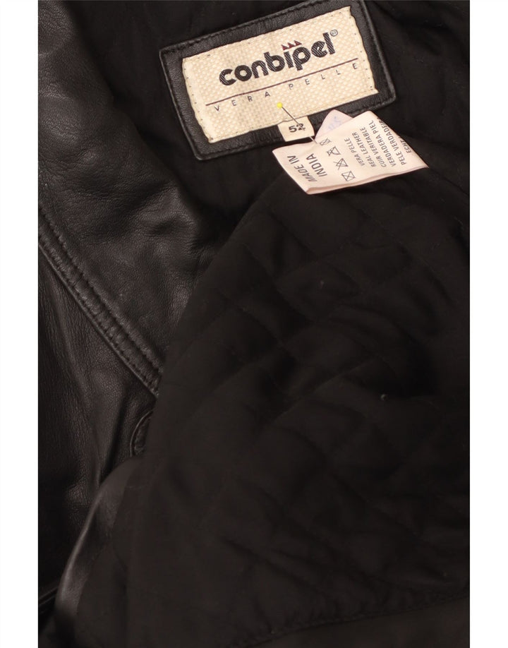 Conbipel Męski płaszcz skórzany IT 52, duży, czarny, skórzany