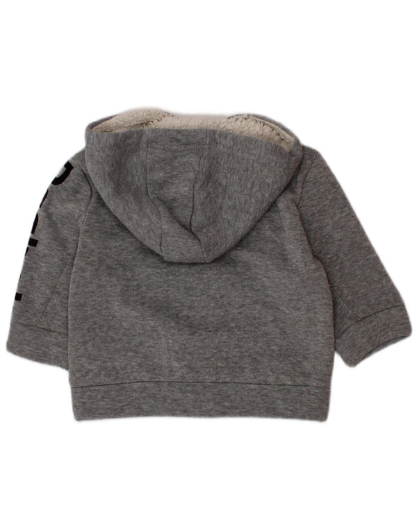 REEBOK Chłopięcy sweter z kapturem i zamkiem błyskawicznym, 9-12 miesięcy, szary poliester