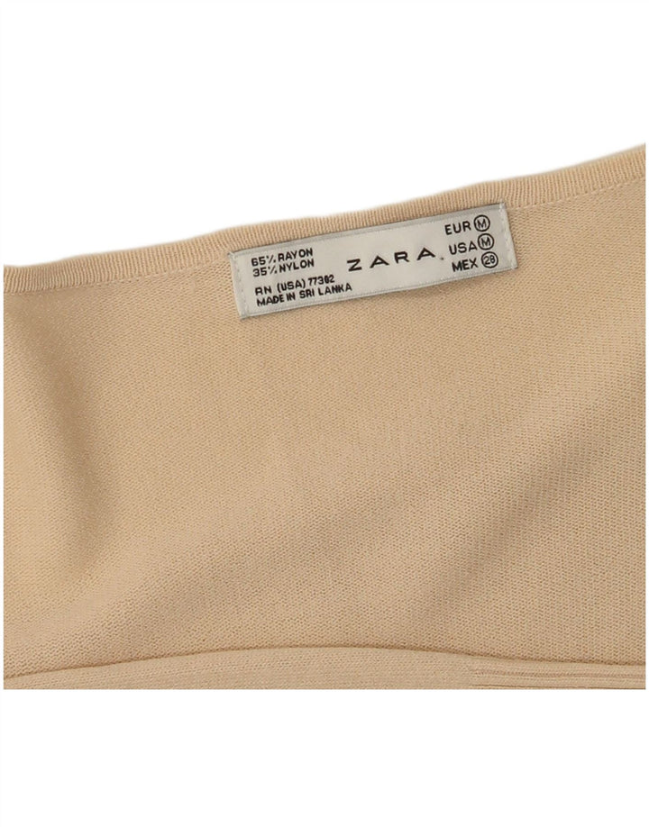 Damski kardigan zawijany Zara UK 12 Średni Beżowy Rayon