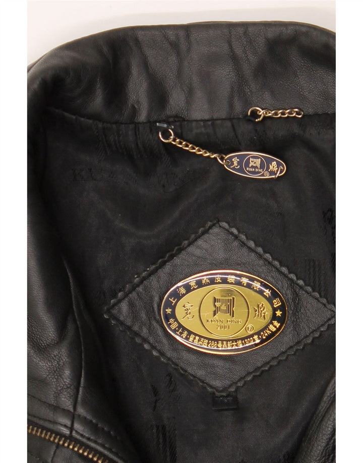 VINTAGE Mens Leather Jacket UK 44 2XL Black Vintage Vintage and Second-Hand Vintage from Messina Hembry 