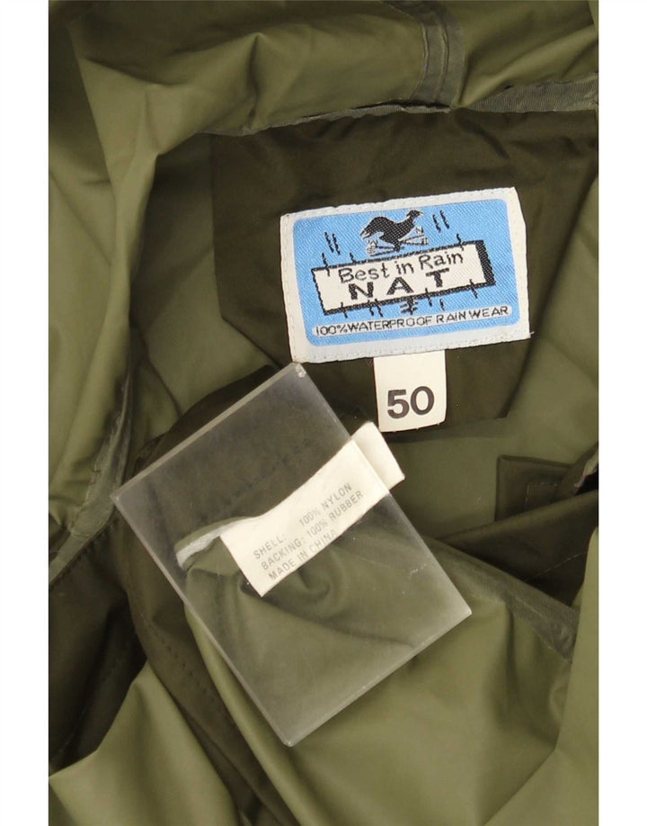 Męska kurtka przeciwdeszczowa z kapturem w stylu vintage IT 50, duży nylon w kolorze khaki