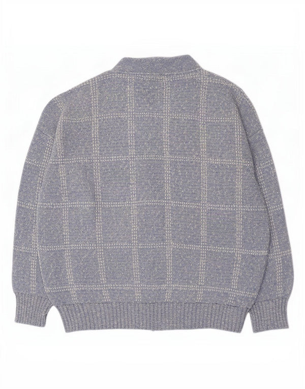 Sweter męski Rodes XL w niebieską kratkę, akryl
