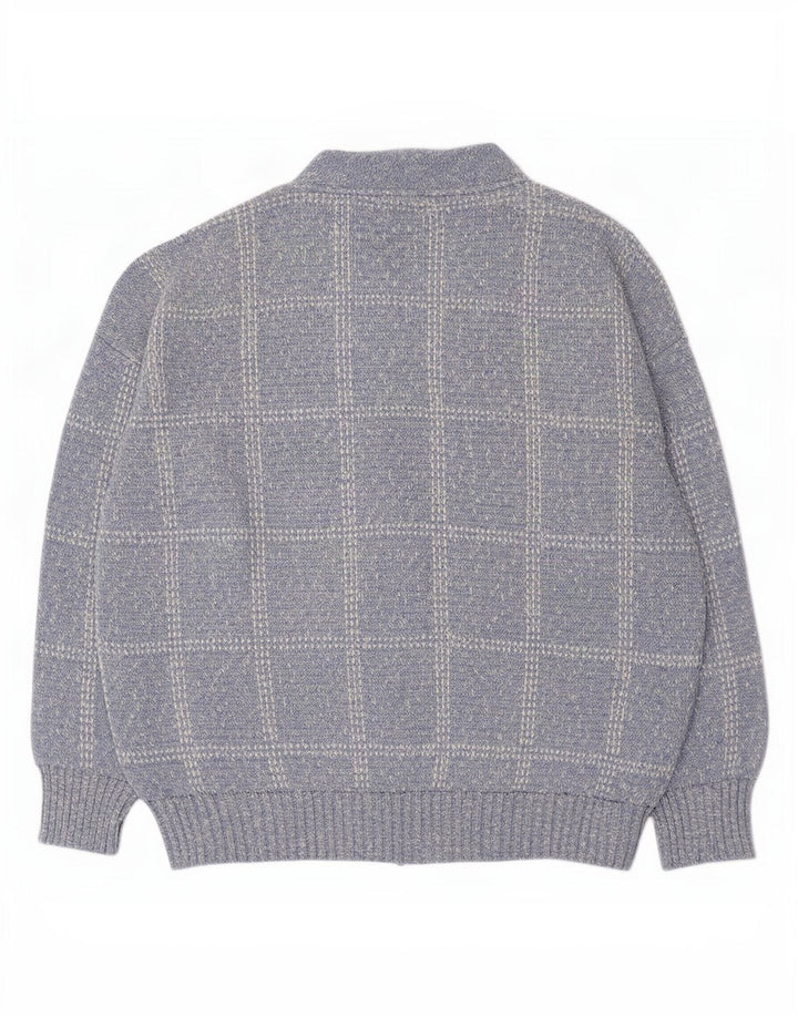 Sweter męski Rodes XL w niebieską kratkę, akryl