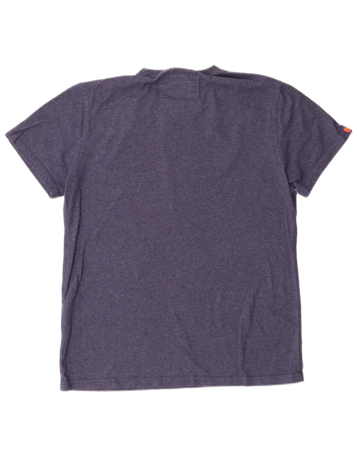 Damska koszulka z grafiką Superdry, top XL, granatowa, bawełniana