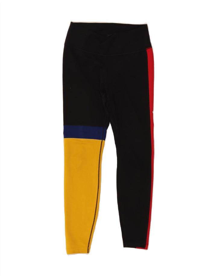 NIKE Womens Dri Fit Crop Leggings UK 10 Small  Multicoloured Colourblock Vintage Nike and Second-Hand Nike from Messina Hembry 