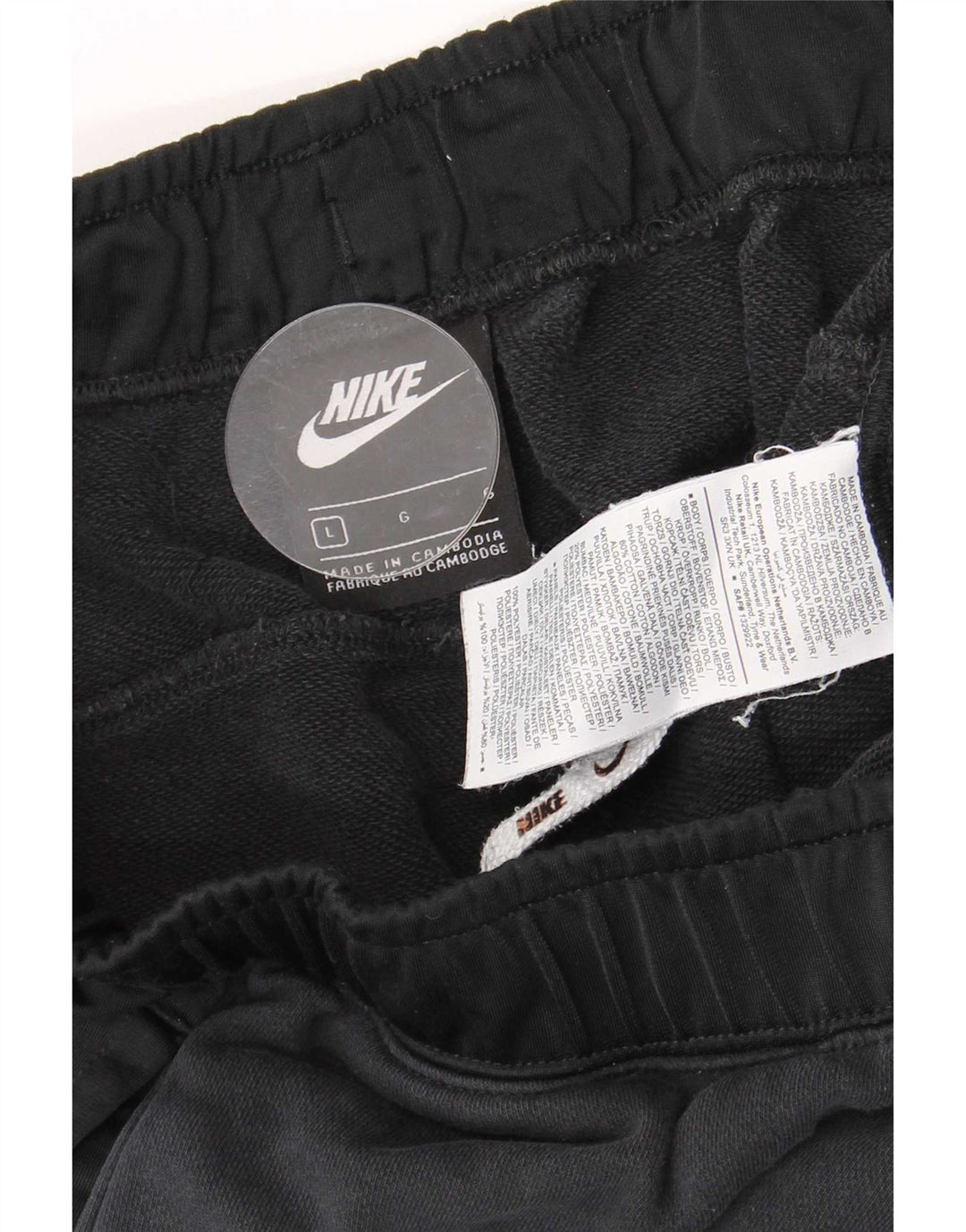 Męskie spodenki sportowe Nike, duże, czarne, bawełniane z blokami kolorów