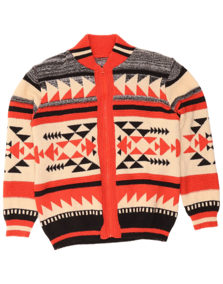Sweter męski w stylu vintage, duży, wielobarwny, geometryczny poliester